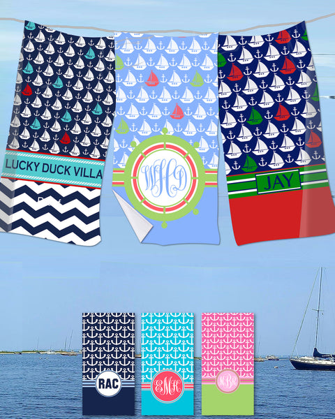 Monogrammed boat online towels