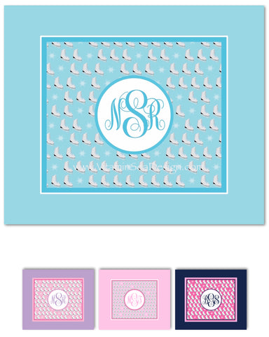 Figure Skating Monogram Blankets