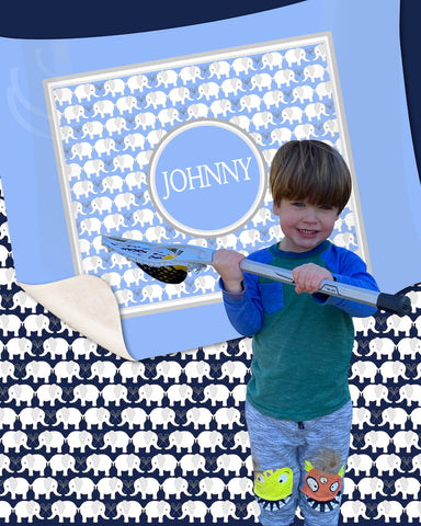 Elephant & Lacrosse Personalized Blanket