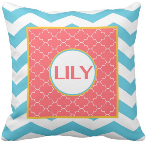 Chevron & Moroccan Monogram Pillows