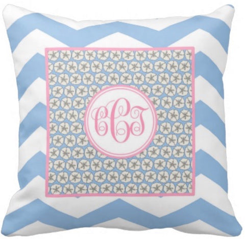Sand Dollar Monogram Pillow