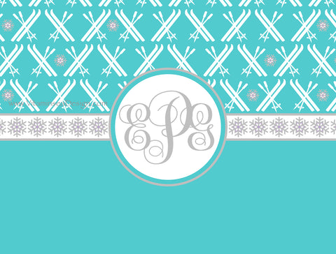 Skiing Blanket (Monogram)