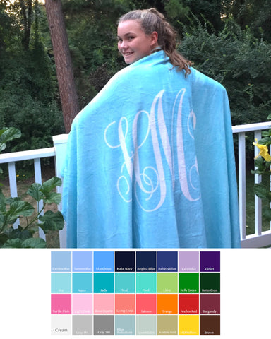 Solid Monogram Blanket