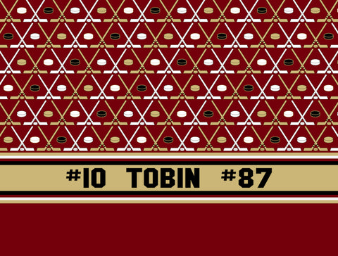 Ice Hockey Monogram Blankets