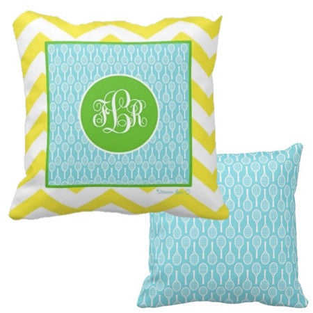 Tennis Monogram Pillows