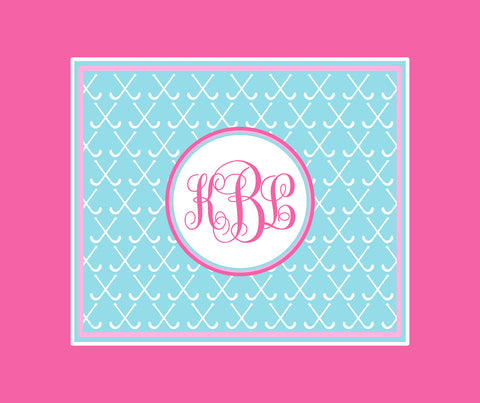 Field Hockey Monogram Blankets