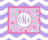 Heart Monogram Blanket