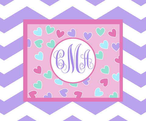 Heart Monogram Blanket