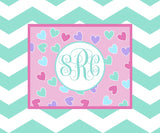 Heart Monogram Blanket