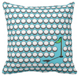 Golf Monogram Pillow (Aqua Blue)