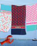 Lobster Monogram Beach Towels