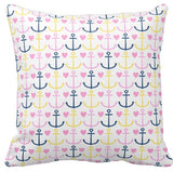 Anchor Monogram Pillow (Navy/Pink)